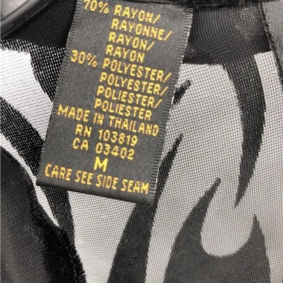 Harley-Davidson Black Burnt Velvet See Thru Long Sleeve Shirt Top **Size M**🔥🔥 - Picture 8 of 8